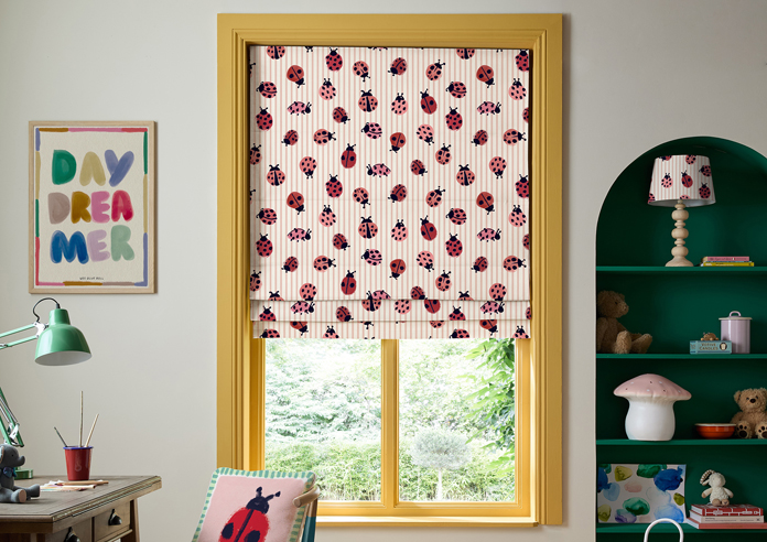 Wee Blue Bell Little Ladybirds, Poppy - Twist&Fit Roman Blind - Image 3